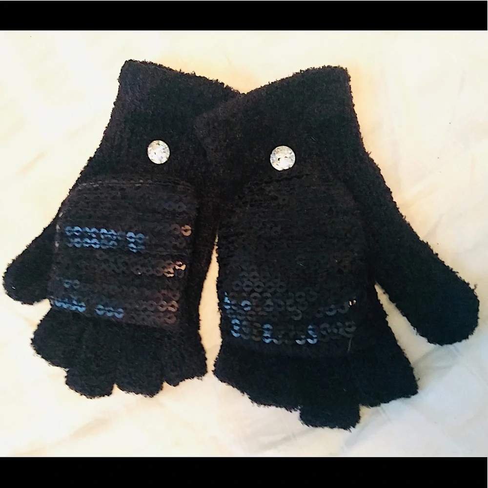 🖤NWT 3 Pair Justice Pink & Black Gloves/Mittens🖤